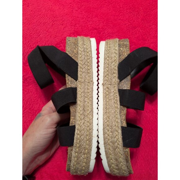 Steve Madden Kimmie Black Platform Espadrille Sandals Women’s 9M Flatform - Picture 5 of 11